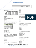 Simulado - Atividade 24 de Matemática para 6º Ano