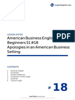 American Business English For Beginners S1 #18 Apologies in An American Business Setting