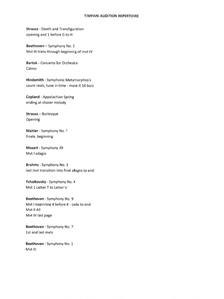 All Timpani Excerpts PDF