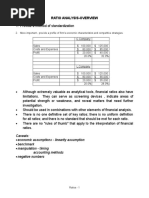 Ratio Analysis-Overview Ratios:: Caveats