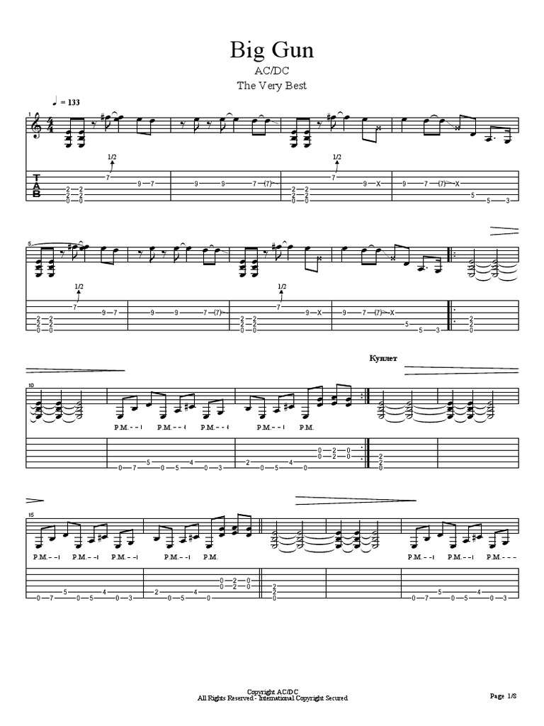 AC - DC-Big - Gun Tabs | PDF | Leisure | Entertainment (General)