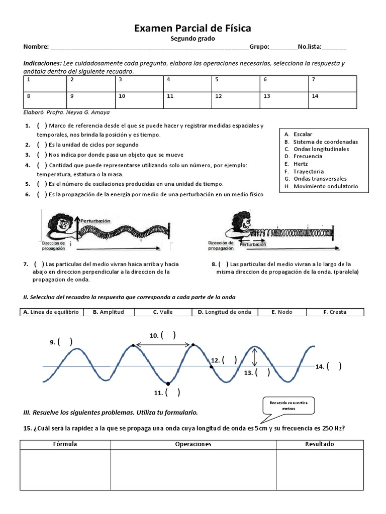 1 Parcial de Fisica | PDF | Fenómenos Periódicos | Olas