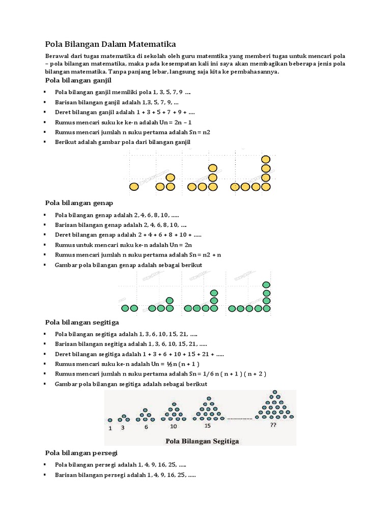 Pola Bilangan Dalam Matematika