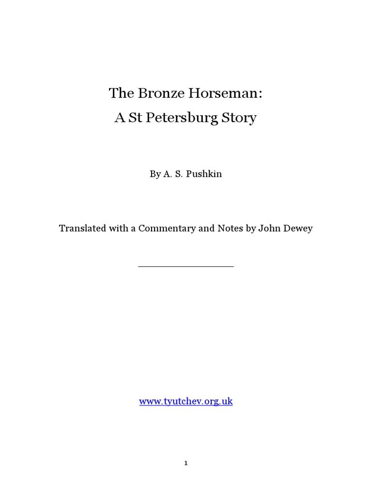 Bronze Horseman PDF Alexander Pushkin Saint Petersburg