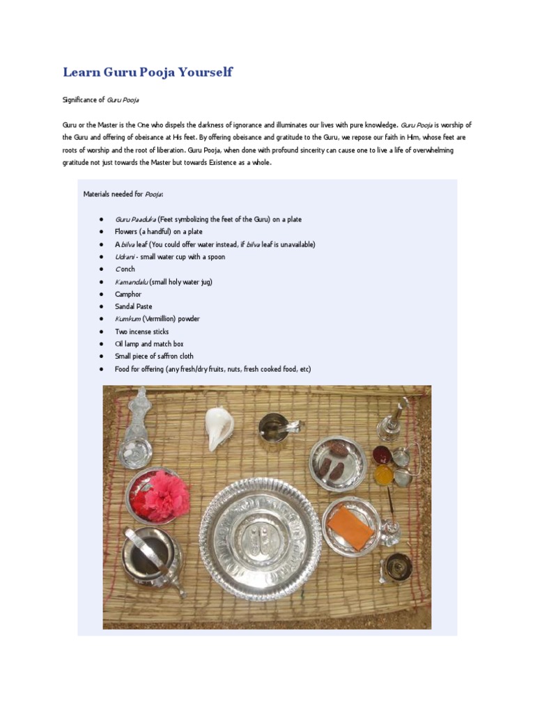 Guide to Performing Guru Pooja | PDF | Guru | Asian Ethnic Religion