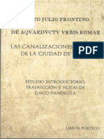 Sexto Julio Frontino. de Aquaeductu Urbi PDF