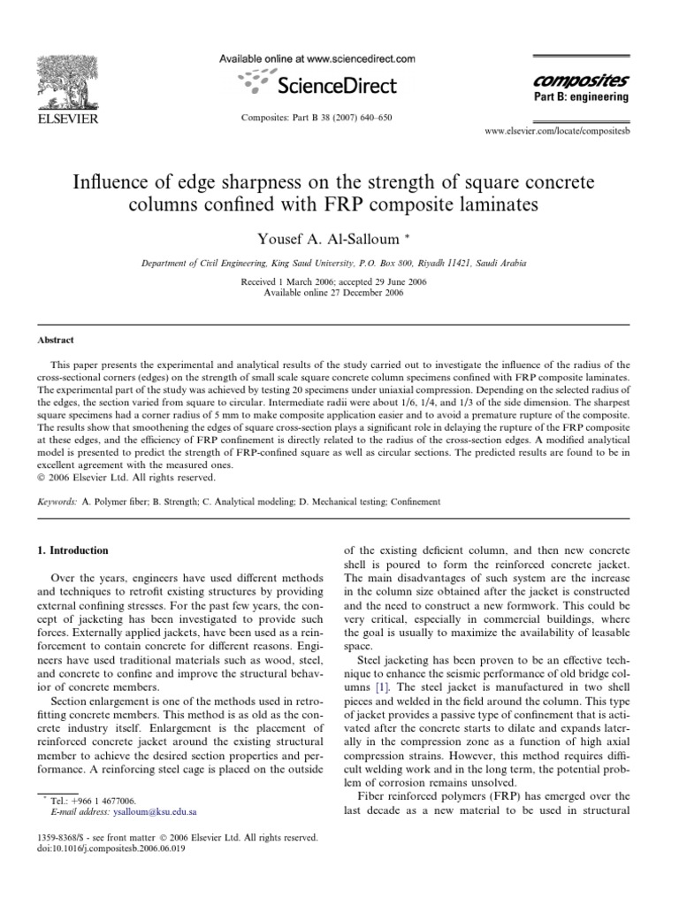 In Uence of Edge Sharpness On The Strength of Square Concrete Columns ...