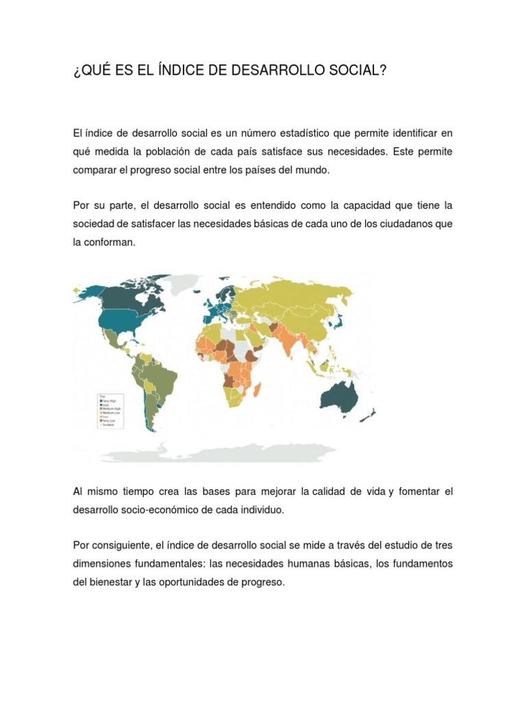 Descripción del Índice de Desarrollo Social: sus dimensiones ...