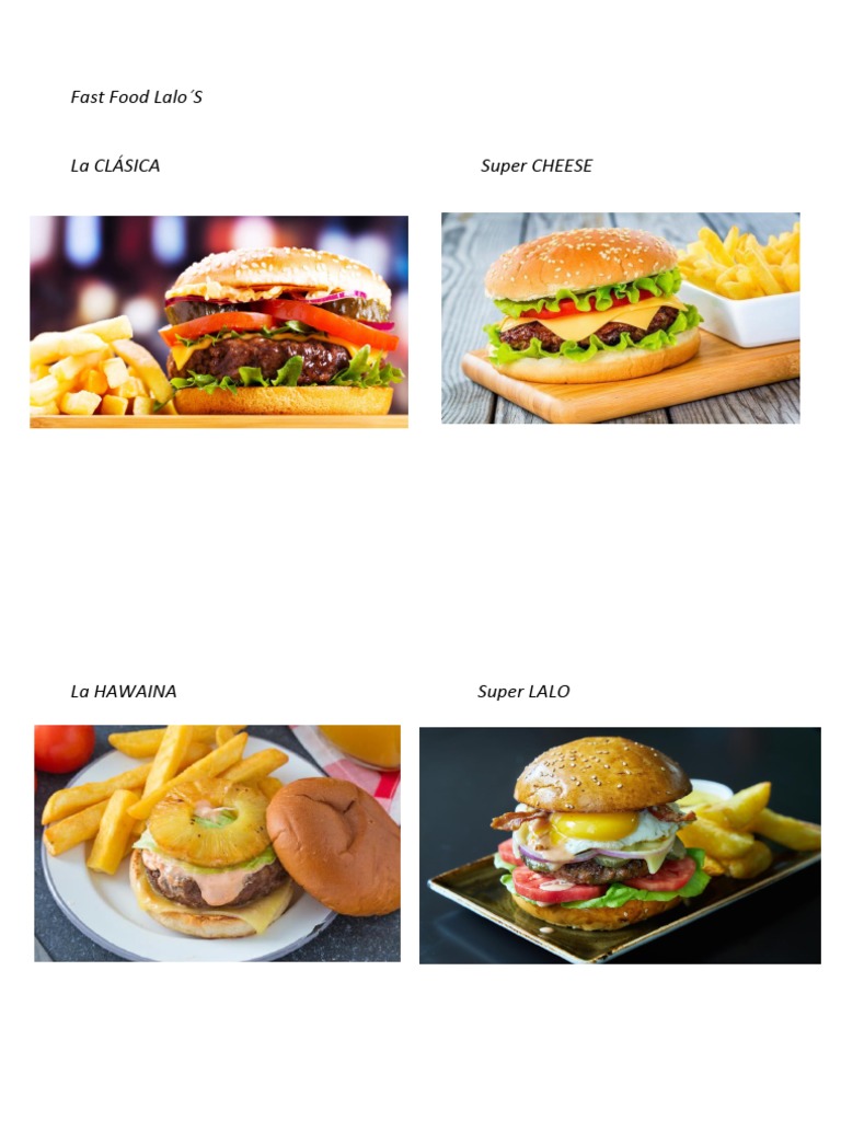 Fast Food Menu at Lalo's Restaurant | PDF | Cooking, Food & Wine