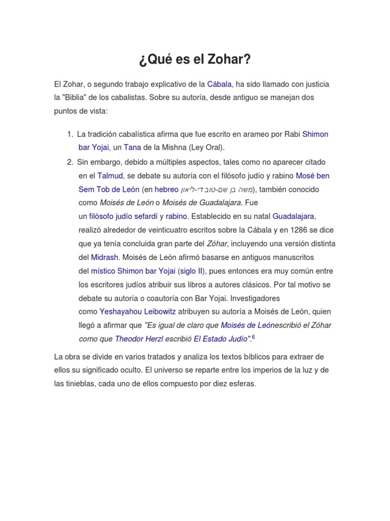Qué Es El Zohar PDF