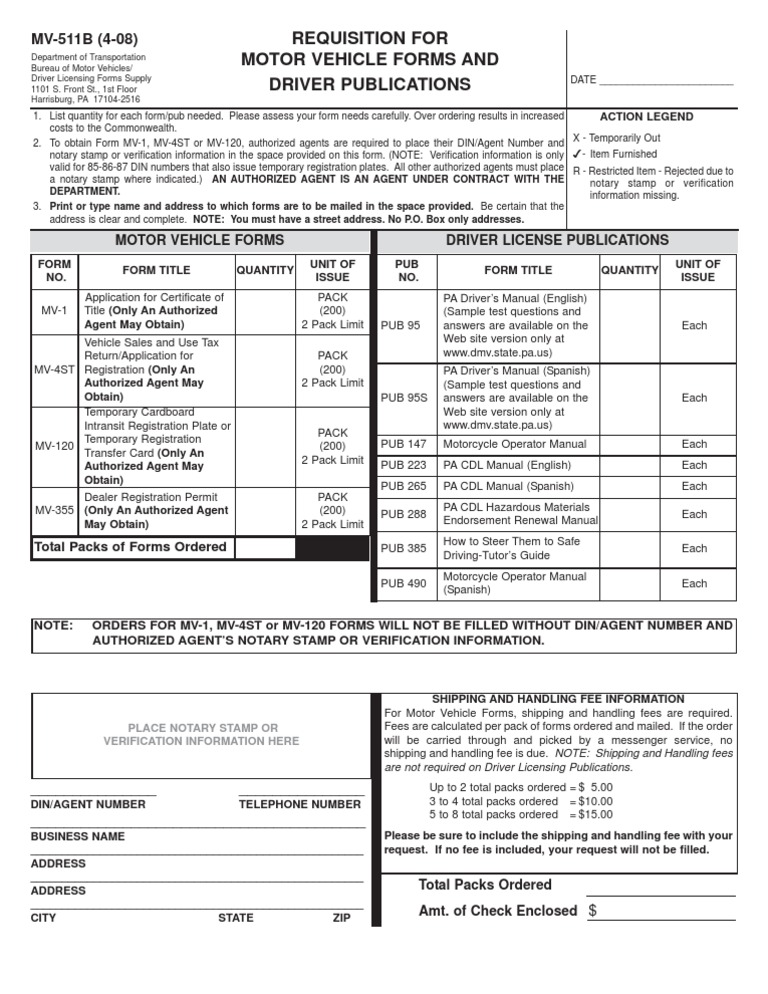 MV 511b | PDF | Driver's License | Vehicles
