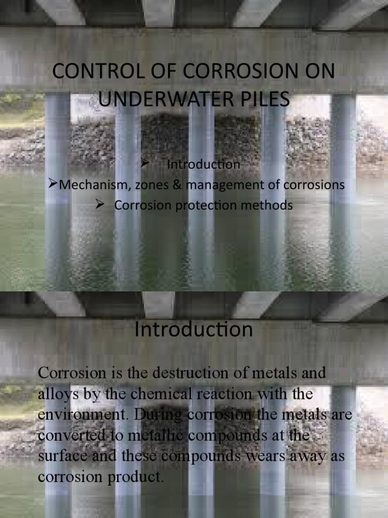Control of Corrosion On Underwater Piles PDF Rust Corrosion