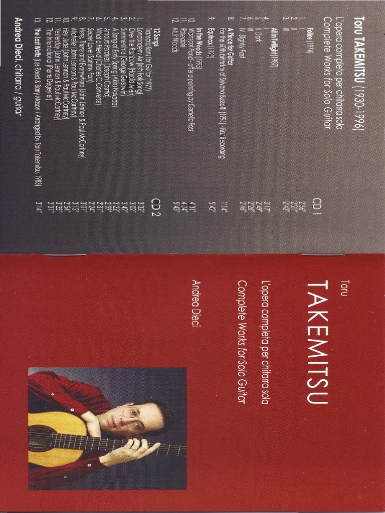 Toru Takemitsu Complete Works For Solo Guitar PDF | PDF