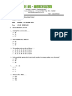 Grade: Grade Elementary School Subject: Math Date:Tuesday, 17 October 2017 Time: 07.30 - 09.00 WIB I. Choose The Best Answer!