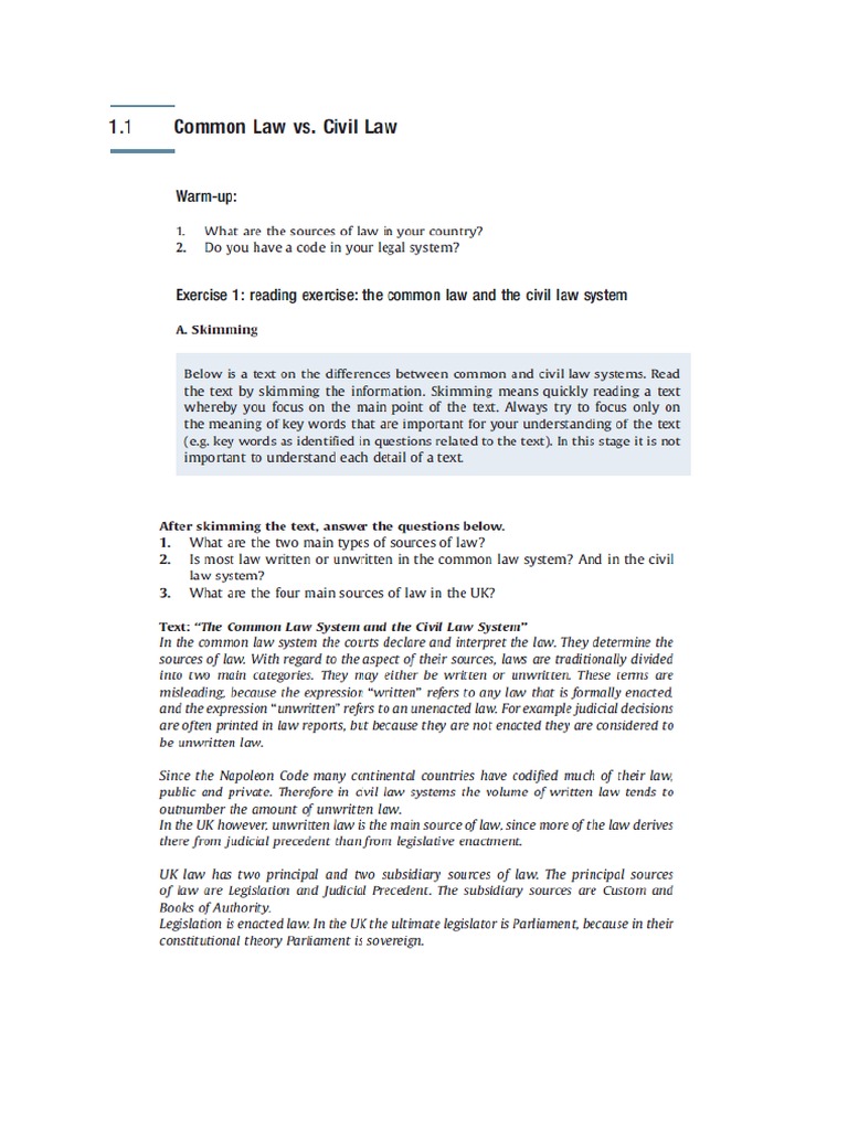 Common Law Vs Civil Law PDF | PDF