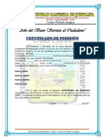 Año Del Buen Servicio Al Ciudadano": Certificado de Posesión