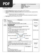 Unit 1 Writing Lesson Plan First Year Bac