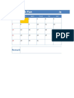 2018 Work Plan Calendar