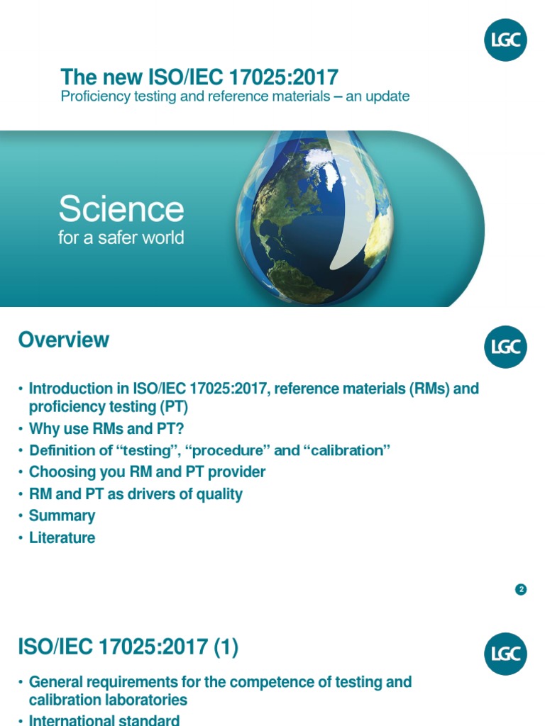 The New ISO/IEC 17025:2017: Proficiency Testing and Reference Materials ...