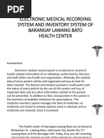 Electronic Medical Recording System and Inventory System of Barangay Lawang Bato Health Center