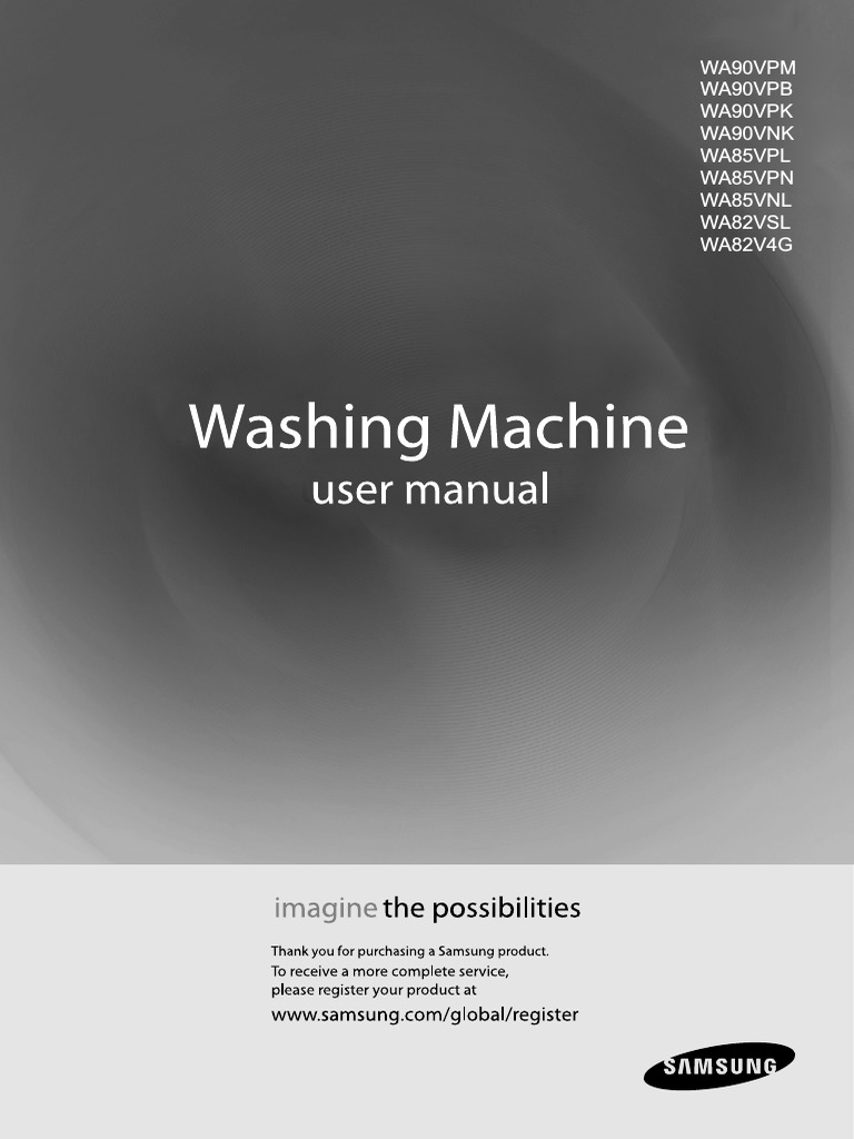 Washing machine- Home- Samsung WA82VSL User manual.pdf | Washing Machine |  Laundry