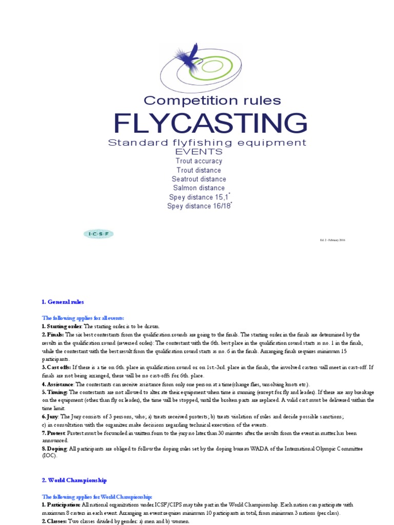 Flycasting Competition Rules and Events | PDF | Fly Fishing | Metre