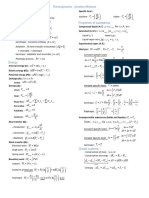 Thermodynamics - Cheat Sheet