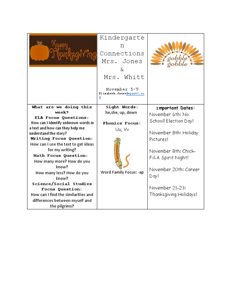 Kindergarten Connections Nov PDF