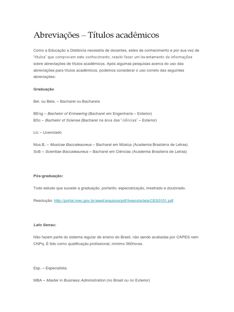 Qual A Abreviação De Bacharel? – HXRBF