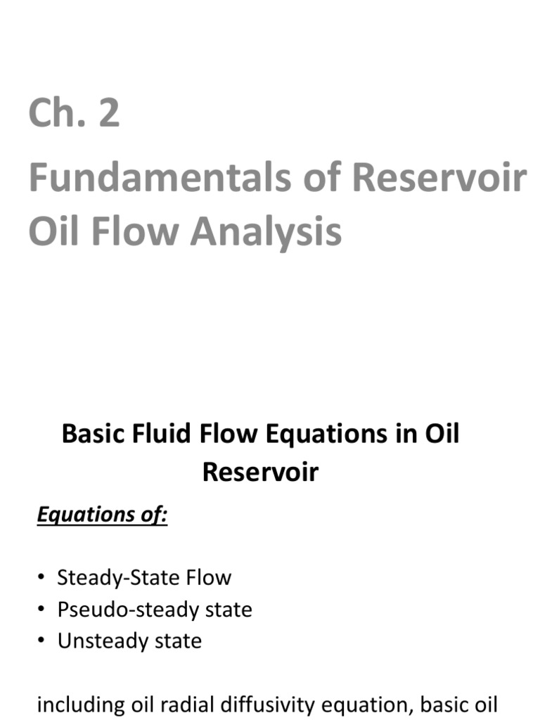 Reservoir Oil Flow Analysis Fundamentals | PDF | Permeability (Earth ...