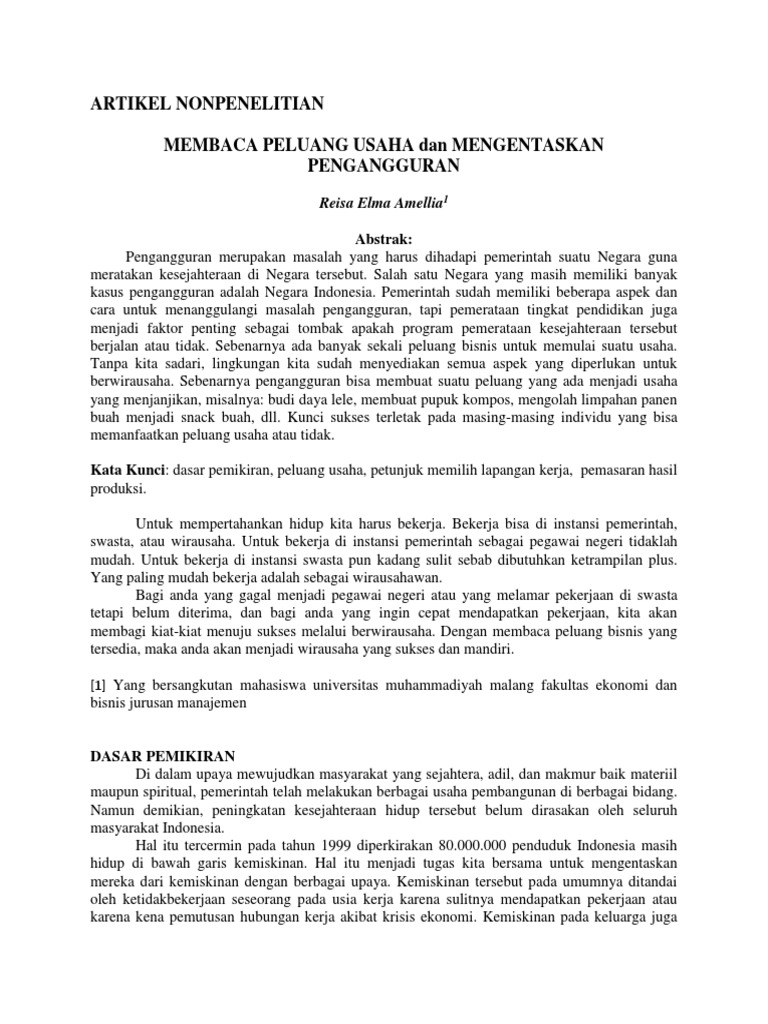 Contoh Artikel Non Penelitian Pdf