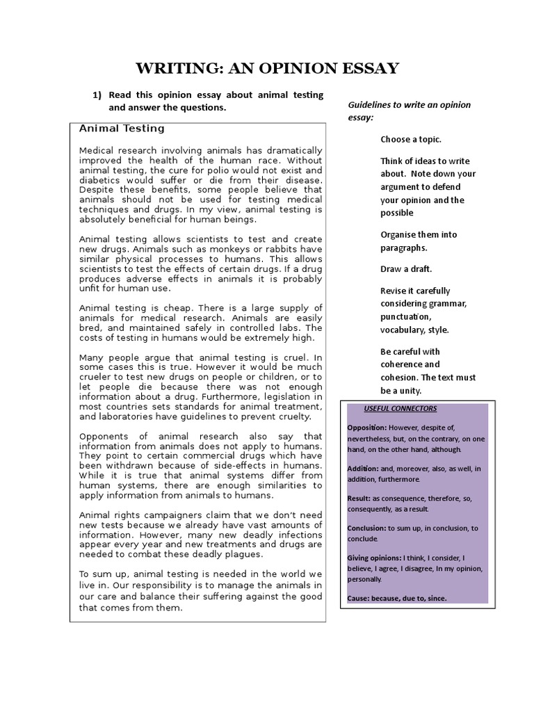 essays against animal testing