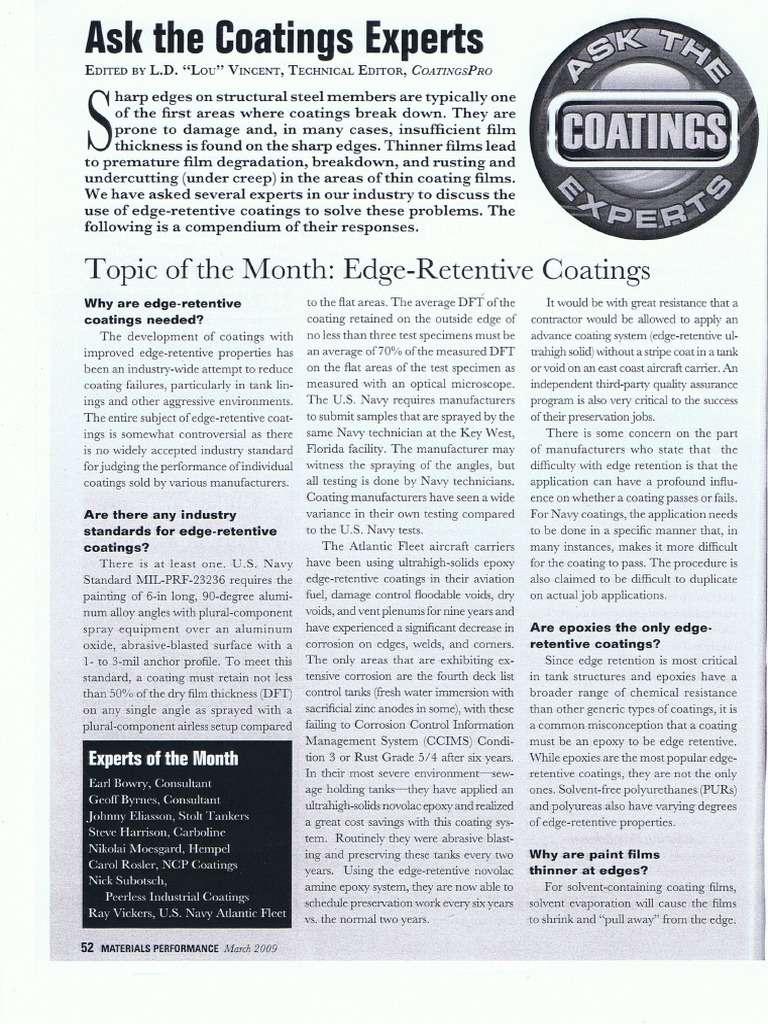 EDGE RETENTION Coatings PDF | PDF