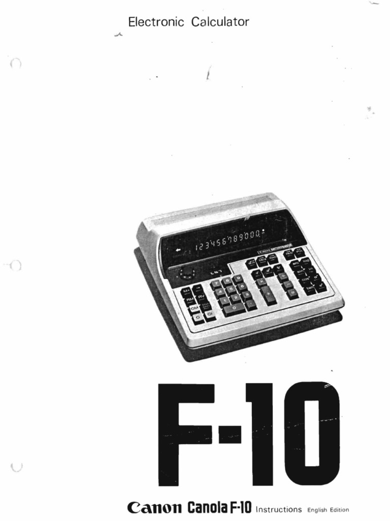 Canon F10 Instructions PDF Exponentiation Trigonometric Functions