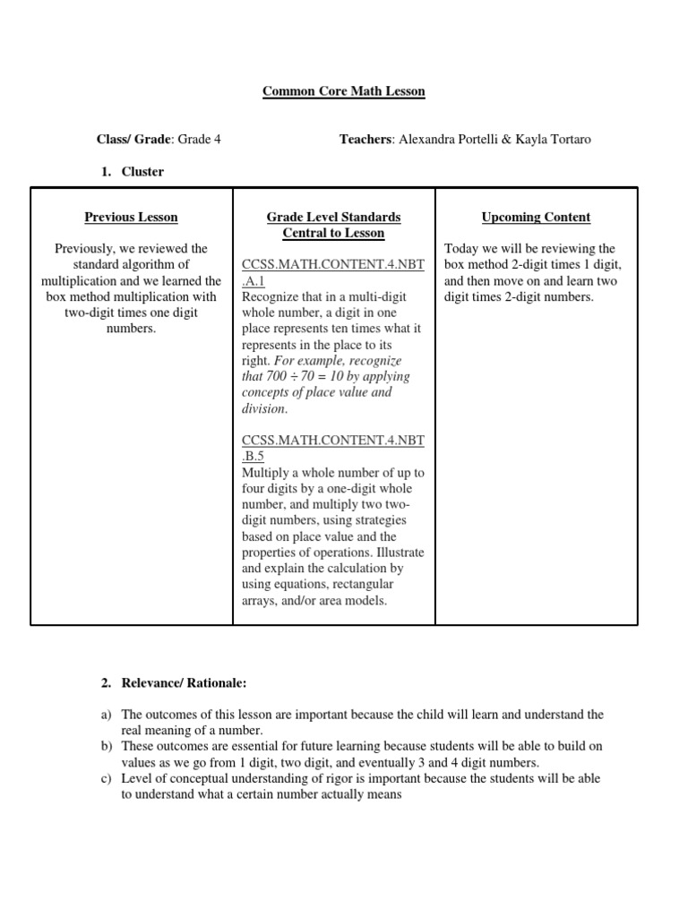 Math Lesson Plan Template | PDF | Applied Psychology | Educational ...