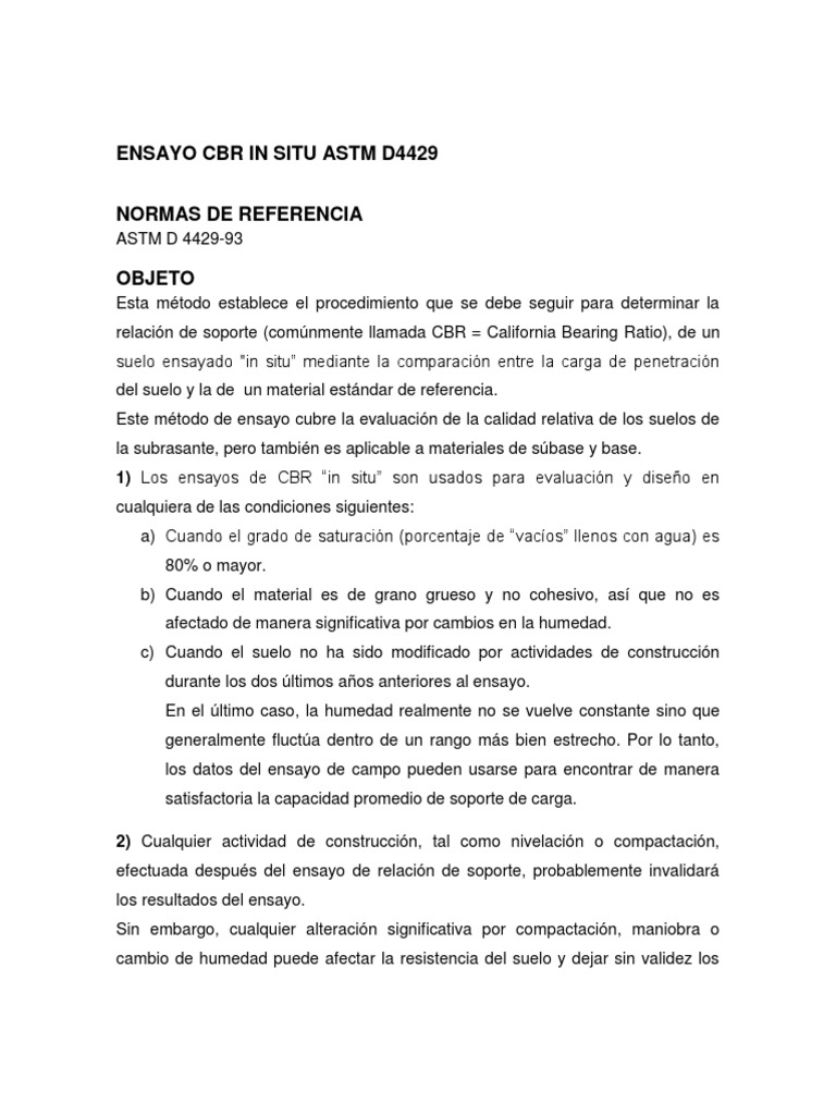 Ensayo CBR in Situ Astm D | PDF | Aluminio | Pistón