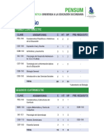 Pensum Licenciatura en Matemacia Mencion Secundaria