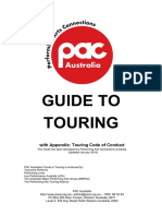 PACA Guide To Touring Touring Code of Conduct Updated April 2018