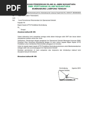 Download 62+ Contoh Surat Surat Permohonan Rekomendasi Izin Operasional Sekolah Terbaik Gratis