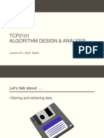 TCP2101 Algorithm Design & Analysis: - Hash Tables