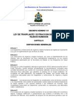 Ley de Trasplante y Extraccion de Organos y Tejidos Humanos en Honduras (Actualizada-07) 