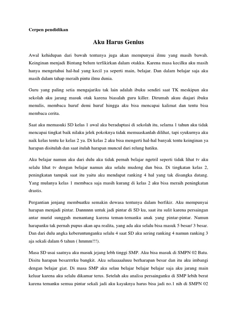 Cerpen Pendidikan