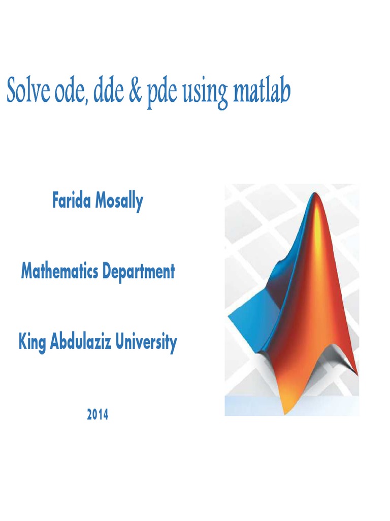 MATLAB ODE and PDE Solutions Guide | PDF | Partial Differential ...
