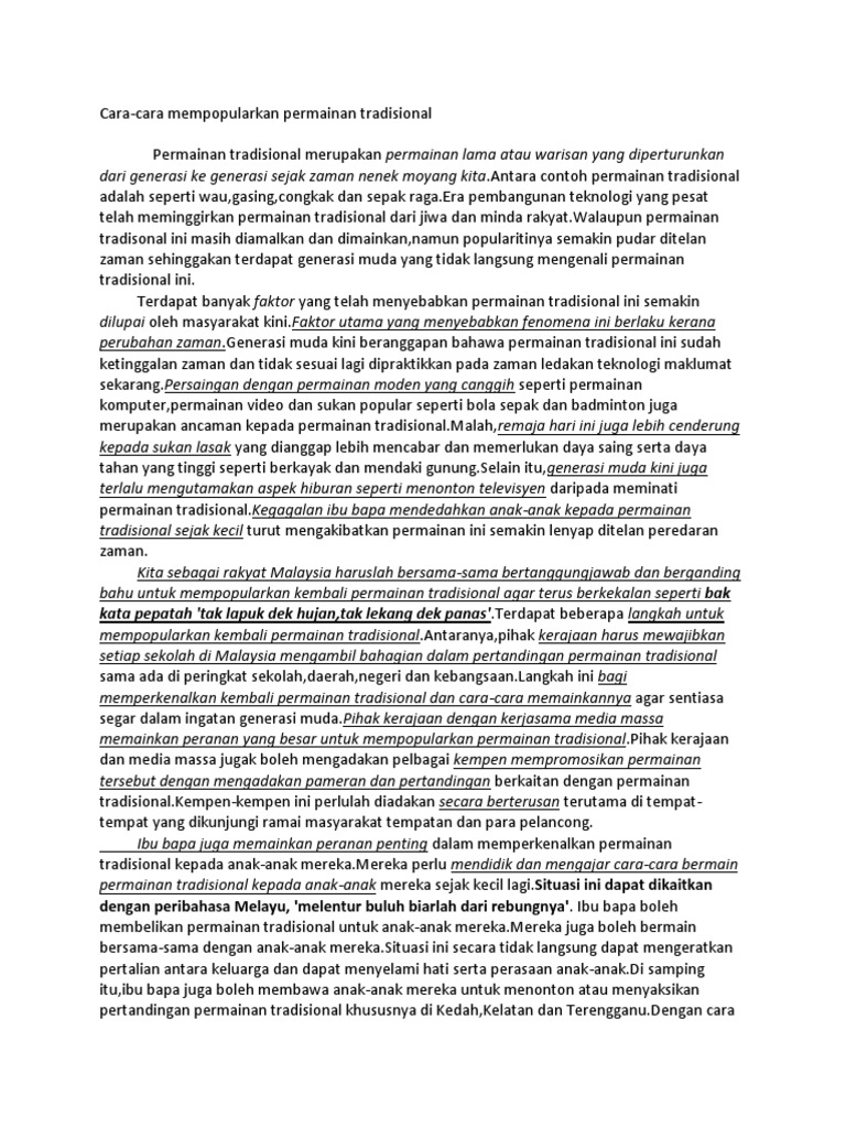 Cara Mempopularkan Permainan Tradisional Pdf