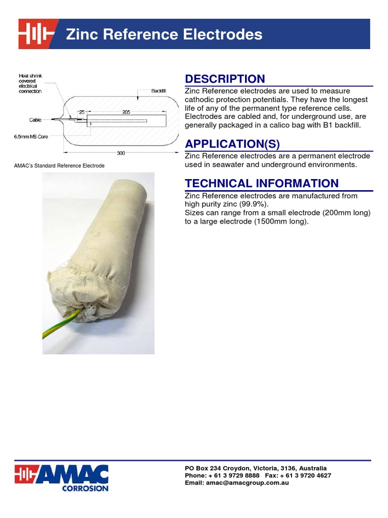 Zinc Reference Electrode PDF
