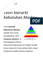 Teori Hierarki Kebutuhan Maslow 