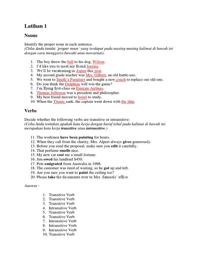 Jawaban Latihan 1 Bahasa Inggrisdocx Syntax Morphology