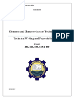 Elements and Chractristics of Technical Writing