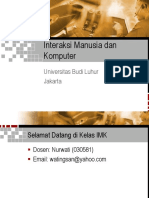 Interaksi Manusia Dan Komputer: Universitas Budi Luhur Jakarta