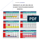 Kalender Pendidikan SD, SMP, SMA, SMK, SLB Propinsi Jawa Barat 2018 - 2019 Semester 1